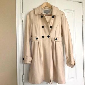 Cream longer pea coat. Beautiful over a dress. Size small.